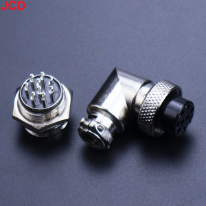 Bộ Phích Cắm Hàng Không JCD GX16 90 Độ Góc Vuông XLR 16mm 2-15 Chân Đực Và Cái - Nhiều Tùy Chọn Số Lượng