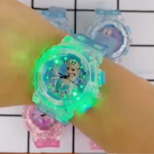 OCWatch Jam Tangan LED Budak Kartun Lelaki Perempuan Kanak Analog Kid Watch Glow Light Spiderman IronMan Elsa Cartoon