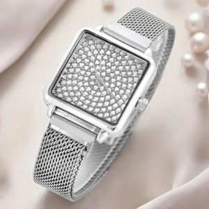 Luxury Womens Watches Top Brand Fashion Square Quartz Watches for Woman Magnetic Buckle Strap Elegant Ladies Clock reloj mujer