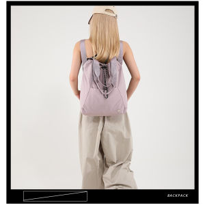 New Fashion Trendy Lightweight Large Capacity Multi-purpose Backpack Simple Casual Daily Use Drawstring Handbag Nylon Cloth