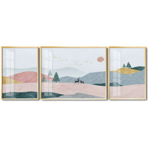 Elegant Housewarming Gift Living Room Decorative Painting 3-panel Wall Art