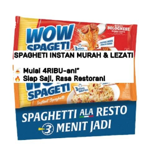 Wow Spageti Bolognese Rasa Asli 7 Pcs - Mi Instan Spaghetti