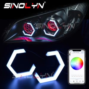 Sinolyn RGB Hexagon Angel Eyes Bluetooth App Controller LED Hex Halo Light Rings Multicolor DRL Headlight Projector DIY 70mm/80mm/86mm/90mm Angel Lights Halo Lighting Ojos De Angel - Lazada