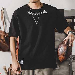 plus Size 300 Pounds American Retro Short Sleeve T-Shirt Mens Summer New Style Trendy Brand Pure Cotton Heavyweight Loose Mens Wear