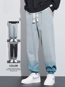 ROMON | Romon Mens Sweatpants Autumn Winter Youth Loose Fit Grey Sports Casual Long Trousers Trendy Brand Teenagers Baggy Cuffed