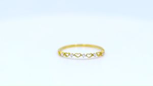 Happy Jewelry แหวนหัวใจ สลับเพชร 9k 37.5% เพชรเกสร ทองแท้ ME897