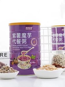 Purple Potato Congee instant oatmeal Low fat oat breakfast healthy breakfast Weight loss cereal Nutritious breakfast