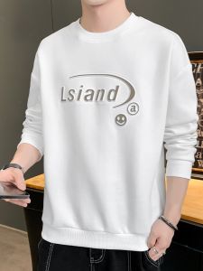 ROMON | Loose Fit Mens Hoodie Long Sleeve Round Neck Casual Sporty Print T-Shirt Lomond Fashion Urban Style Cotton Polyester Blend