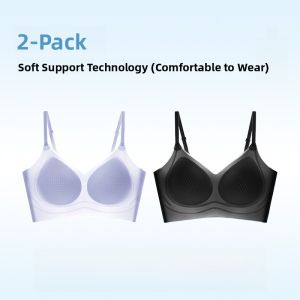 miiow | Cool Sensation Womens Underwear Thin Style Gathered Soft Support Anti-Sagging Seamless Vest Style Bra No Wire Summer Wear