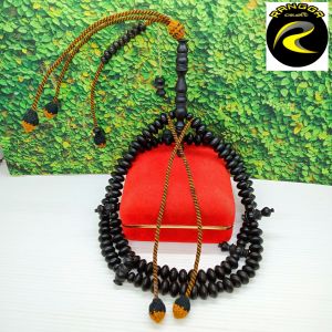 tasbih tijani kayu kelor hitam full benang rajut S80