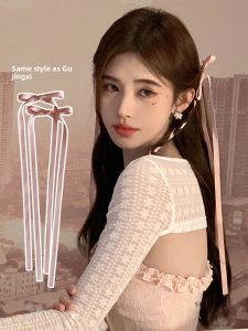 Ballet Style Hair Clip Butterfly Knot Side Bun French Ribbon Tie Hair Accessories for Girls Fresh out Fashion Korean Style