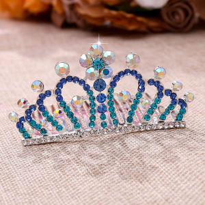 Children Tiaras Crowns Small Coloful Rhinestone Crystal Hair Comb Kids Girls Birthday Party Show Crown Princess Headwear