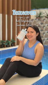 SKINEVER Water Light Sunscreen Lotion Centella Asiatica & Niacinamide Brightening & Waterproof Sunblock Water Resistant For Face & Body 100ml