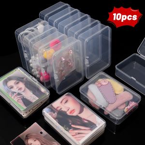 3/10pcs Transparent Plastic Storage Box Photocards Small Card Storage Box Desk Organizer Box Classification Box Stationery