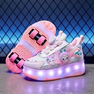 KUOBURENSHENG | Cartoon Style Luminescent Swivel Button Detachable Dual-use Roller Skates