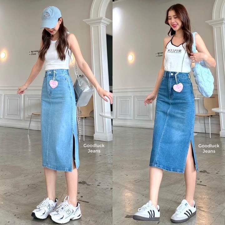 CD 25 Printed Suspender Long Skirt Cotton