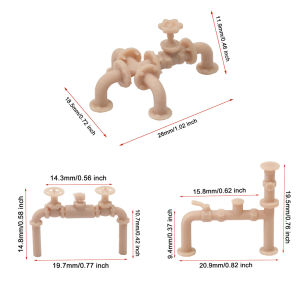 3 Bộ Van Đường Ống Công Nghiệp Thu Nhỏ Bộ Nhựa Không Sơn Mô Hình Cảnh Xây Dựng Phụ Kiện Cho Dioramas Bộ Dụng Cụ Tỉ Lệ 1:64