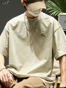 เสื้อยืดแขนสั้นผ้าไหมน้ำแข็งสำหรับผู้ชาย ทรงหลวม ทรงบาง สไตล์ญี่ปุ่น ทรงหลวม ทรงบาง ทรงลำลอง เสื้อตัวบน แฟชั่นฤดูร้อน