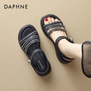 Daphne | French Style Womens Sandals White Graceful Match Dress Elevated Thick Sole