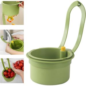 1PC Creative Sink Hanging Strainer Basket Openable Bottom Cover Quickly Drain Kitchen Garbage Filter Multifunctional Detachable