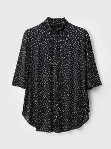 Rongmei Ge Luxury Smooth 6A Knitted Polka Dot Top Half Sleeve Crew Neck T-Shirt Commute Classic Pattern Spring Season