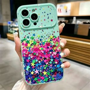 Colorful Confetti Star Print Phone Case For iPhone 17 16 15 14 13 12 11 Pro Max Plus Soft Shockproof TPU Cover
