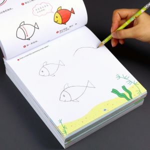 Childrens Step-by-Step Drawing Coloring Book for Toddlers 3-6 Years Old Cartoon Simple Line Drawing Beginner No Foundation Painting