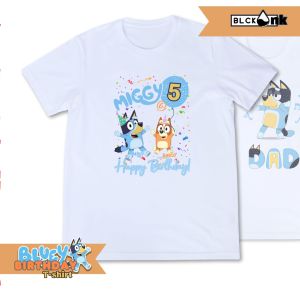 BLCKink Tees: Customizable Bluey Theme Birthday T-Shirts for Kids, Boys, Girls & Family Souvenirs
