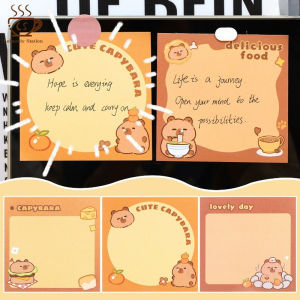 สติกเกอร์โพสต์อิท Kawaii Capibala โรงเรียนเรียนรู้โพสต์อิตโน้ตแบ่งหน้าสำนักงานบุ๊คมาร์คข้อความแผนกระดาษเหนียว