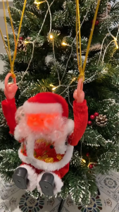 European-style Christmas skydiving and flipping Santa Claus home childrens electric toy Christmas gift decoration