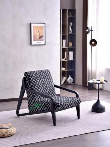 Modern Minimalist Mid-Century Style Living Room Balcony Designer Lazy Single Casual Solid Wood Fabric Sofa Chair Luxury High End