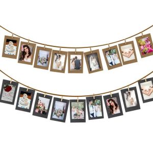 10 Tờ Album Ảnh Thủ Công Với Dây Gai Dầu Kẹp Treo Tường Khung Ảnh Giấy Để Trang Trí Phòng Tiệc