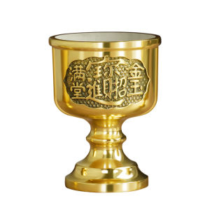 Pure Brass Wealth Attracting Cup for Water Offering BuddhaSacred Water Cup Guan Gong Wealth God Pure Water Tea Cup Buddha Supplies