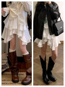 Váy Ngắn Ren Trắng Không Đều Phong Cách Đường Phố Có Lớp Lót Vừa Vặn Eo Cao Thường Ngày Không Có Nút Cài Váy Chữ a