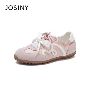 Josiny | Bow Thick Sole Womens Ballet Style White Shoes