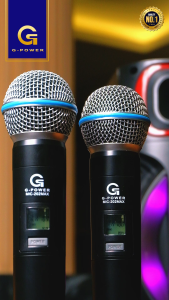 G-Power MIC PRO 202 MAX – Mic Wireless UHF Profesional 2 Mic Jarak 120m Dual Channel Noise Reduction
