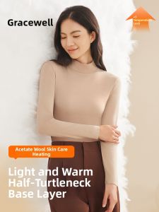 GRACEWELL | Antibacterial Warm Wool Blend Underwear Slim-fit Half-high Collar