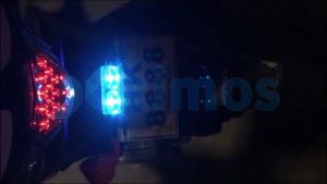 6 Led Motorcycle Strobe Brake Tail Light Drl Led Warning Lights 12v Red And Blue Flash Light Stop Car