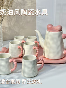 New Couple Wedding Gift Set Cream Style High Aesthetic Value Water Pot Home Cup Set Nordic Style Home Dining Utensils Cup