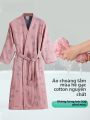 Pure Cotton Bath Robe Women's New Model Absorbent Spring Summer Wearable Towel Kimono Nightgown Sleepwear Men's Summer Bath. 