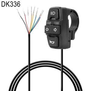 DK226 DK336 Multi‑Function Handlebar Switch Turn Signal Headlight Horn Control Button for Electric Bike E‑Scooter Accessories
