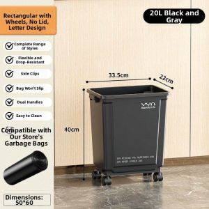 Extra Large Mobile Square Trash Can