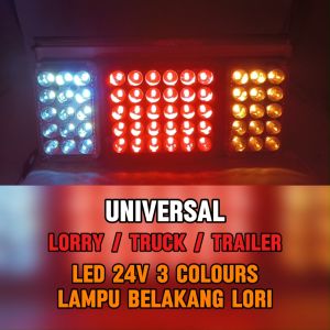 UNIVERSAL TYPE IRON BASE 24V LED SIGNAL BRAKE REVERSE TAIL LAMP LAMPU BELAKANG