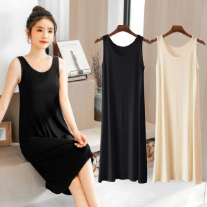 Loose Modal Sleeveless Vest Dress Women Summer 2024 New Style Large Size Nightgown Base Skirt Korean Version A-Line Skirt