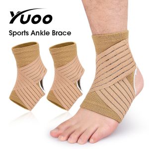 YUOO 1Pair Ankle Support Sports Anti Sprain Ankle Supporter Brace Strap Adjustable Ankle Brace Compression Sleeve Comfortable Ankle Protection Wrap Foot Protector for Plantar Fasciitis Achilles Tendonitis Recovery