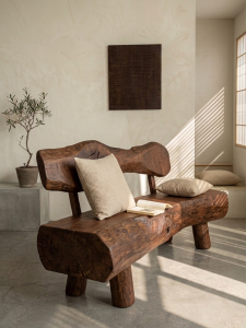 Wabi-sabi Style Antique Creative Solid Wood Bench