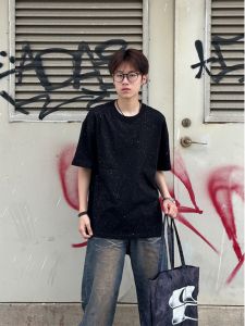 ZHUOCAN | Black All Star Summer New American Streetwear Pure Cotton Short Sleeve T-Shirt