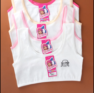 Magic Selection Girls Soft & Breathable Sports Bra 100% Cotton 8-12Y Fashionable Lingerie for Kids