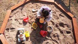 Kids Wooden Sand Pool Fence Sandpit Play Waterproof Material Sandbox with Floor Mat Kindergarten Amusement Park Toddlers Outdoor Toys