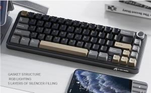 ATTACK SHARK | Attack Shark X66 Wireless Mechanical Keyboard RGB Lighting Hot-swappable Metal Knobs For FPS Games Win Mac Compatible